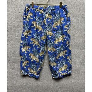 Print Fresh Bagheera Pajama Pants Women M Blue Leopard Print Lounge Sleepwear